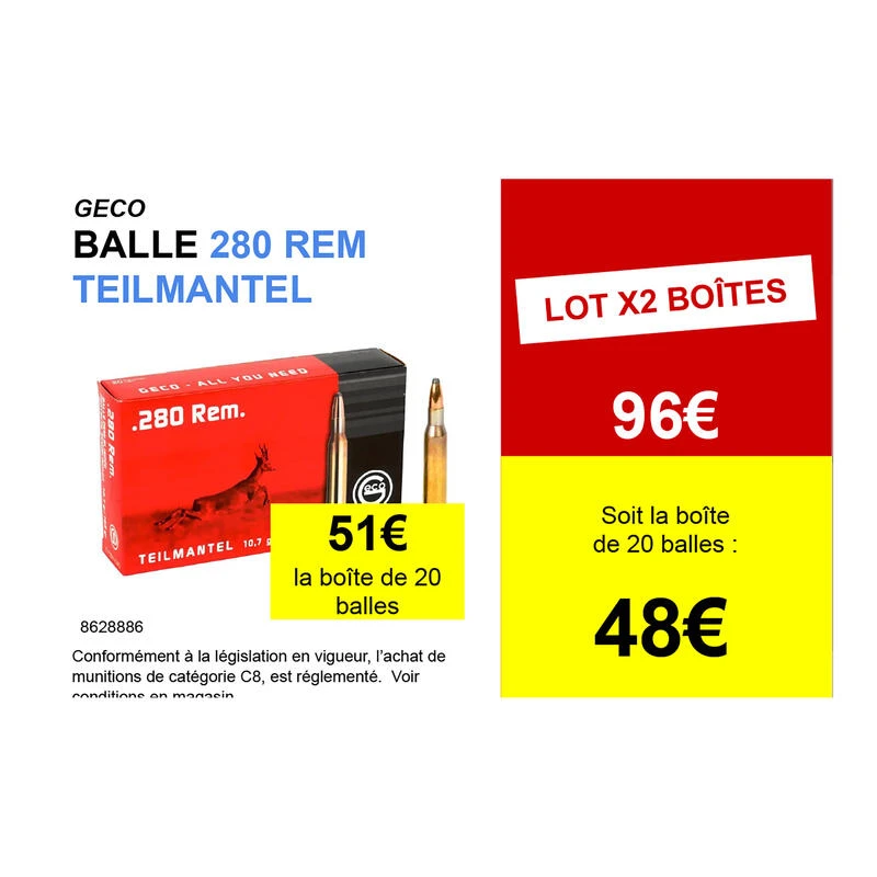 BALLE DE CHASSE 280 REM GECO TEILMANTEL 2 BALLE DE CHASSE 280 REM GECO TEILMANTEL – Image 2