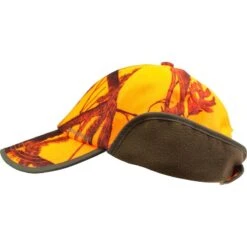 CASQUETTE CHASSE A RABAT CAMOUFLAGE ORANGE 12 CASQUETTE CHASSE A RABAT CAMOUFLAGE ORANGE -Chasse Fournitures Boutique casquette chasse a rabat camouflage orange 2