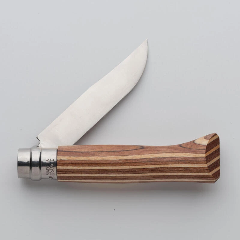 Couteau 8,5 Cm Inox Opinel N°8 Bouleau Lamellé Brun 1 Couteau 8,5 Cm Inox Opinel N°8 Bouleau Lamellé Brun