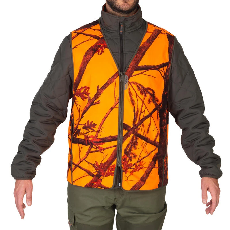 GILET CHASSE COMPACT SILENCIEUX CAMOUFLAGE FLUO 2 GILET CHASSE COMPACT SILENCIEUX CAMOUFLAGE FLUO – Image 2