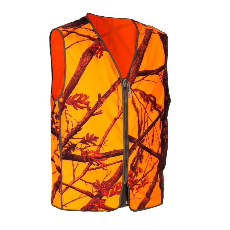 GILET CHASSE COMPACT SILENCIEUX CAMOUFLAGE FLUO 1 GILET CHASSE COMPACT SILENCIEUX CAMOUFLAGE FLUO