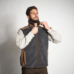 GILET POLAIRE SANS MANCHES MOUTONNE 500 GRIS -Chasse Fournitures Boutique gilet polaire sans manches moutonne 500 gris 3