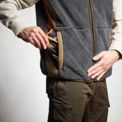 GILET POLAIRE SANS MANCHES MOUTONNE 500 GRIS -Chasse Fournitures Boutique gilet polaire sans manches moutonne 500 gris 6