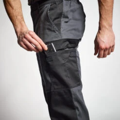 PANTALON CARGO RESISTANT STEPPE 300 BICOLORE GRIS ET NOIR -Chasse Fournitures Boutique pantalon cargo resistant steppe 300 bicolore gris et noir 4