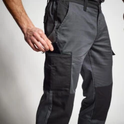 PANTALON CARGO RESISTANT STEPPE 300 BICOLORE GRIS ET NOIR -Chasse Fournitures Boutique pantalon cargo resistant steppe 300 bicolore gris et noir 5