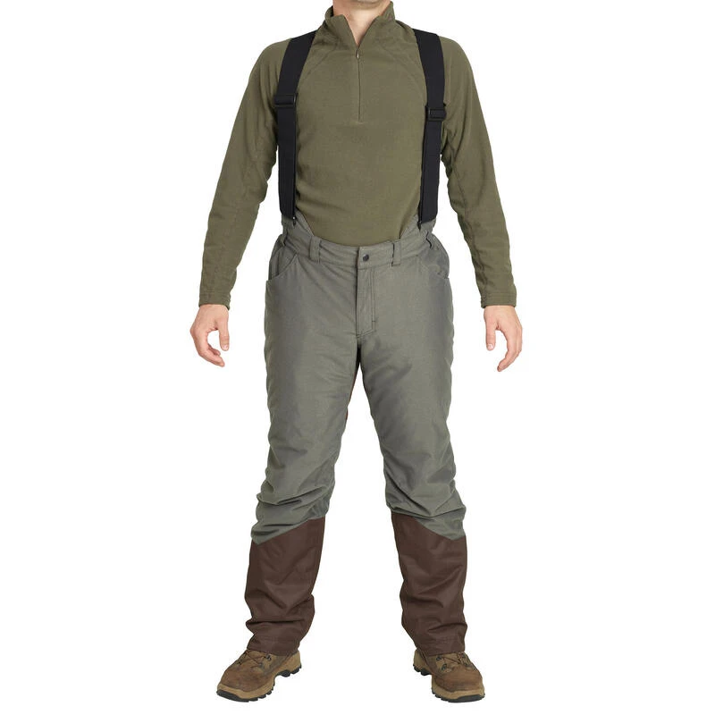 PANTALON CHASSE A BRETELLES CHAUD -20°C VERT 100 2 PANTALON CHASSE A BRETELLES CHAUD -20°C VERT 100 – Image 2
