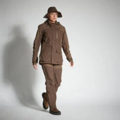 PANTALON CHASSE FEMME IMPERMEABLE 500 MARRON -Chasse Fournitures Boutique pantalon chasse femme impermeable 500 marron 5