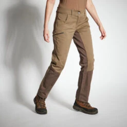 PANTALON CHASSE FEMME RESPIRANT 500 MARRON
