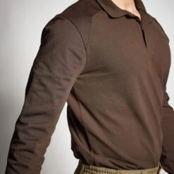 POLO MANCHES LONGUES RENFORT MARRON 100 -Chasse Fournitures Boutique polo manches longues renfort marron 100 2