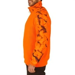 Pull Chasse Renfort Orange Fluo 500 -Chasse Fournitures Boutique pull chasse renfort orange fluo 500 3