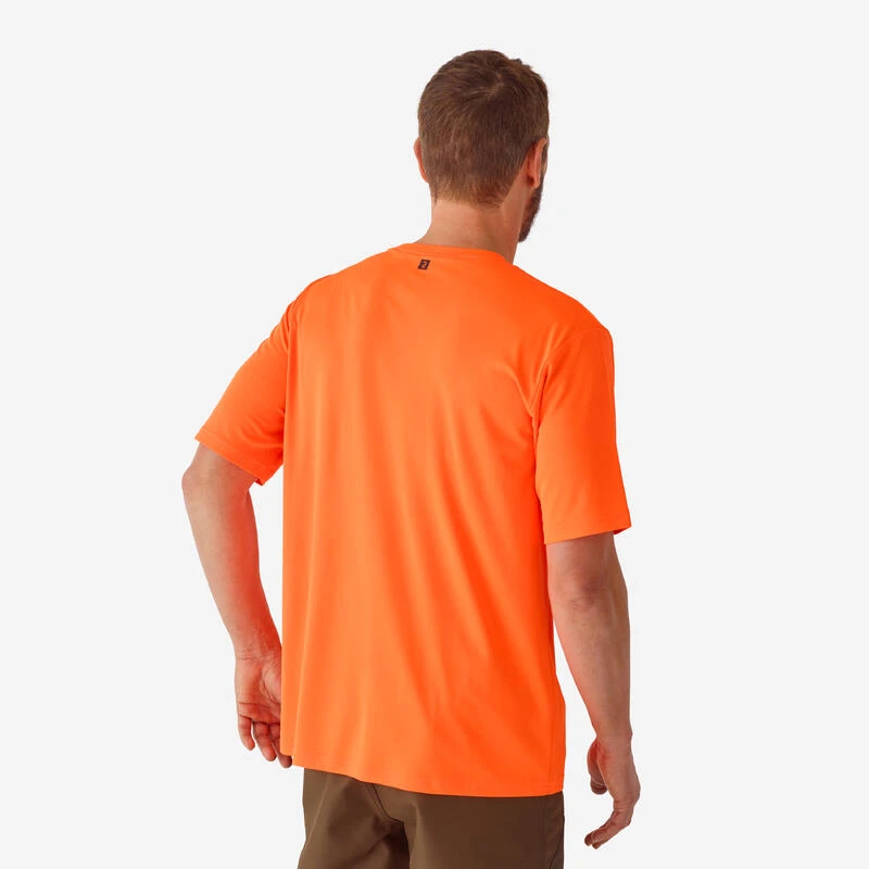 T-SHIRT CHASSE RESPIRANT ORANGE FLUO 300 2 T-SHIRT CHASSE RESPIRANT ORANGE FLUO 300 – Image 2