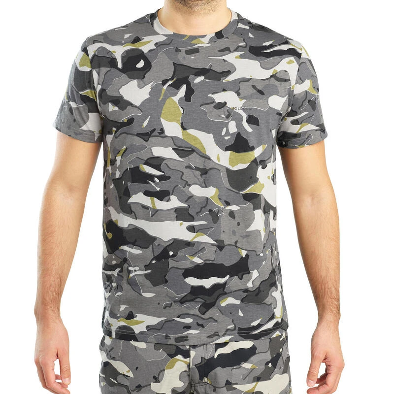 T-shirt Manches Courtes Chasse 100 Camouflage WL V1 Gris 1 T-shirt Manches Courtes Chasse 100 Camouflage WL V1 Gris