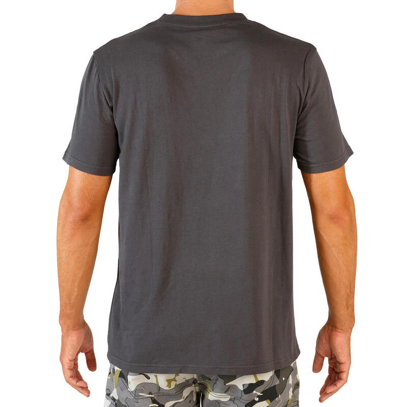 T-shirt Manches Courtes Coton Homme - 100 Carbon Gris 2 T-shirt Manches Courtes Coton Homme - 100 Carbon Gris – Image 2