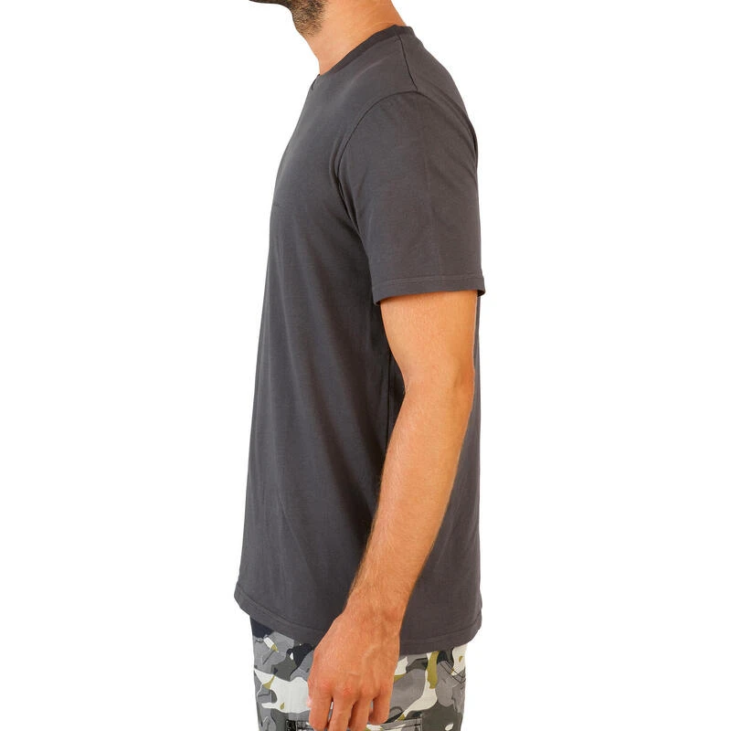 T-shirt Manches Courtes Coton Homme - 100 Carbon Gris 4 T-shirt Manches Courtes Coton Homme - 100 Carbon Gris – Image 4