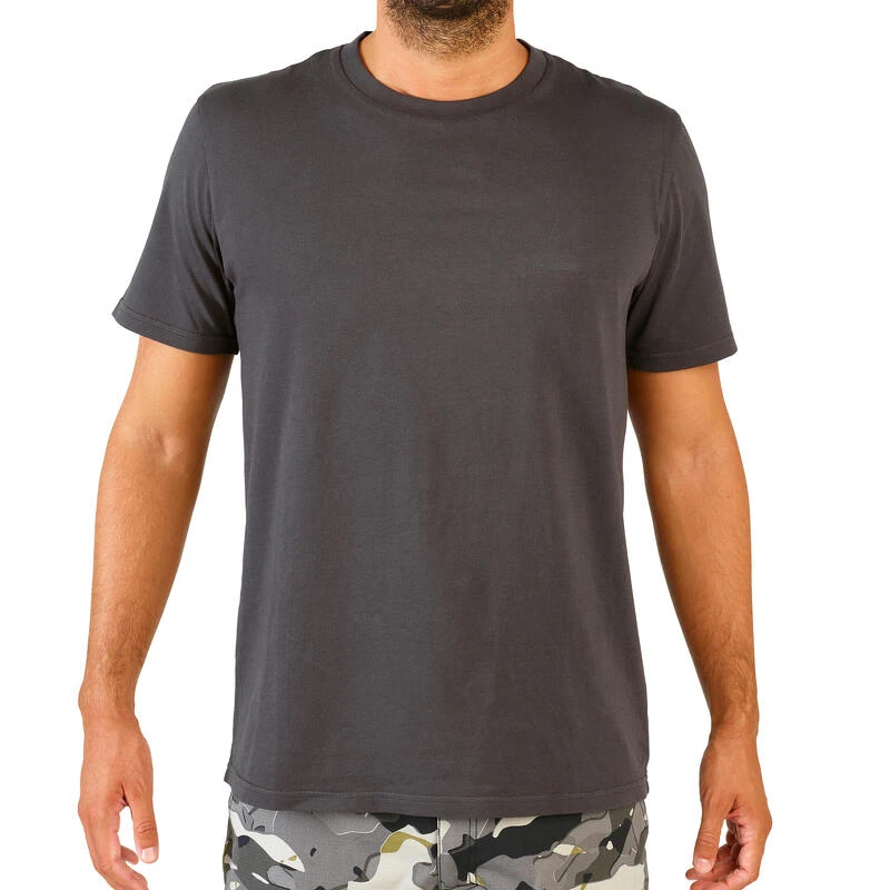 T-shirt Manches Courtes Coton Homme - 100 Carbon Gris 1 T-shirt Manches Courtes Coton Homme - 100 Carbon Gris