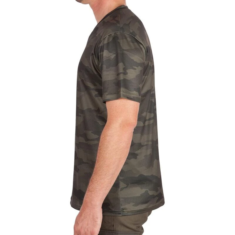 T-shirt Manches Courtes Respirant Chasse 100 Camouflage Kaki 2 T-shirt Manches Courtes Respirant Chasse 100 Camouflage Kaki – Image 2