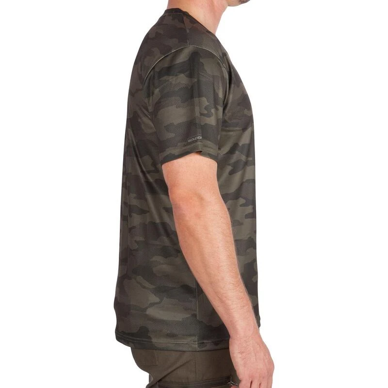 T-shirt Manches Courtes Respirant Chasse 100 Camouflage Kaki 4 T-shirt Manches Courtes Respirant Chasse 100 Camouflage Kaki – Image 4