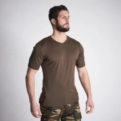 Chasse Fournitures Boutique 31 T-shirt Manches Courtes Respirant Chasse Homme 100 Marron Foncé
