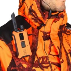 VESTE CHASSE IMPERMÉABLE CHAUDE SILENCIEUSE CAMO FLUO POSTE 500 -Chasse Fournitures Boutique veste chasse impermeable chaude silencieuse camo fluo poste 500 5