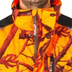VESTE CHASSE IMPERMÉABLE CHAUDE SILENCIEUSE CAMO FLUO POSTE 500 -Chasse Fournitures Boutique veste chasse impermeable chaude silencieuse camo fluo poste 500 6