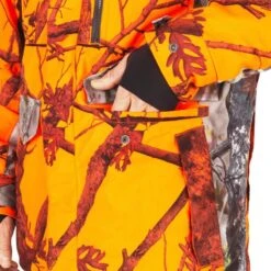 VESTE CHASSE IMPERMÉABLE CHAUDE SILENCIEUSE CAMO FLUO POSTE 500 -Chasse Fournitures Boutique veste chasse impermeable chaude silencieuse camo fluo poste 500 9