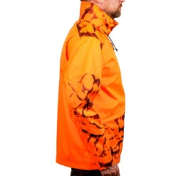 VESTE CHASSE RESISTANTE IMPERMEABLE ORANGE FLUO SUPERTRACK 100 -Chasse Fournitures Boutique veste chasse resistante impermeable orange fluo supertrack 100 3