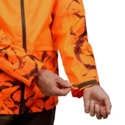 VESTE CHASSE RESISTANTE IMPERMEABLE ORANGE FLUO SUPERTRACK 100 -Chasse Fournitures Boutique veste chasse resistante impermeable orange fluo supertrack 100 7