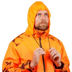 VESTE CHASSE RESISTANTE IMPERMEABLE ORANGE FLUO SUPERTRACK 100 -Chasse Fournitures Boutique veste chasse resistante impermeable orange fluo supertrack 100 9
