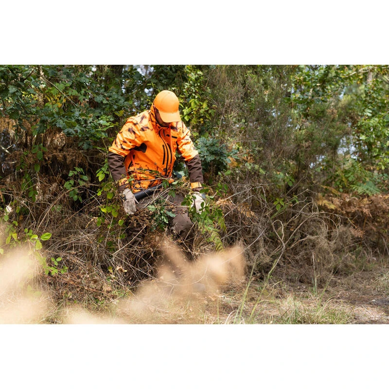 VESTE CHASSE RESISTANTE IMPERMEABLE ORANGE FLUO SUPERTRACK 900 LIGHT 6 VESTE CHASSE RESISTANTE IMPERMEABLE ORANGE FLUO SUPERTRACK 900 LIGHT – Image 6