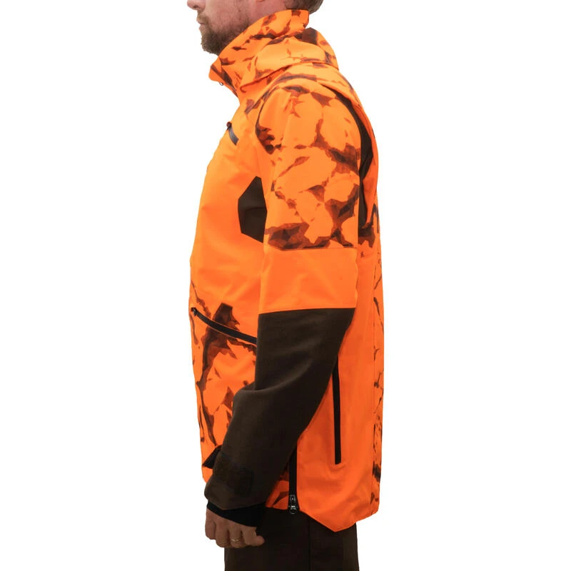VESTE CHASSE RESISTANTE IMPERMEABLE ORANGE FLUO SUPERTRACK 900 LIGHT 9 VESTE CHASSE RESISTANTE IMPERMEABLE ORANGE FLUO SUPERTRACK 900 LIGHT – Image 9