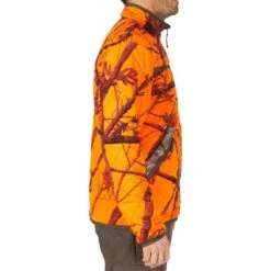 VESTE CHASSE REVERSIBLE SILENCIEUSE CAMOUFLAGE/CAMOUFLAGE FLUO -Chasse Fournitures Boutique veste chasse reversible silencieuse camouflagecamouflage fluo 3