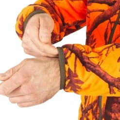 VESTE CHASSE REVERSIBLE SILENCIEUSE CAMOUFLAGE/CAMOUFLAGE FLUO -Chasse Fournitures Boutique veste chasse reversible silencieuse camouflagecamouflage fluo 4