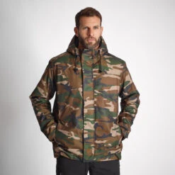 VESTE IMPERMEABLE CHAUDE 100 CAMO WOODLAND -Chasse Fournitures Boutique veste impermeable chaude 100 camo woodland 2