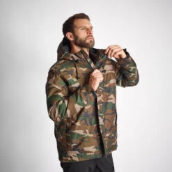 VESTE IMPERMEABLE CHAUDE 100 CAMO WOODLAND -Chasse Fournitures Boutique veste impermeable chaude 100 camo woodland 7
