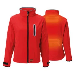 Veste Softshell Chauffante Coupe Ătroite Femme - Manteau Coupe-Vent - Rouge